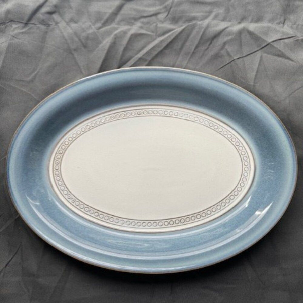 Vintage Blue and White Denby Castille Oval Serving Platter England
